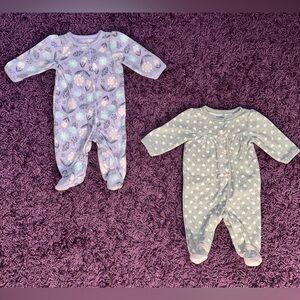 Set of FOUR Baby Girl Sleepers Size NB